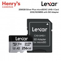 Lexar 256GB Professional Silver Plus MicroSDXC UHS-I Card 205/150MB/s with SD Adapter