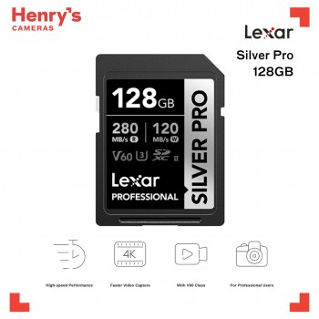 Lexar Professional Silver Pro 128GB SDXCSDXC UHS-II, U3, V60, 280/120 MBS LSDSIPR128G-BNNNG Lexar Professional Silver Pro 128GB SDXCSDXC UHS-II, U3, V60, 280/120 MBS LSDSIPR128G-BNNNG