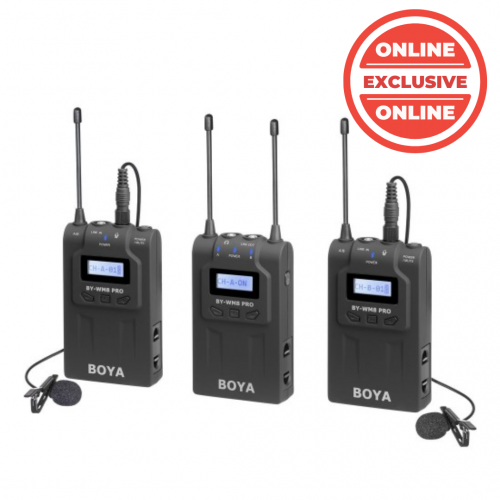 Boya BY-WM8 PRO-K2 UHF Dual-Channel Lavalier Wireless Mic System