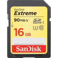 SANDISK EXTREME 16GB SDHC 90 MB/S UHS-I U3 SDSDXNE-016G