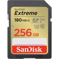 SanDisk 256GB Extreme SDXC UHS-I Memory Card 180 mb/s C10, U3, V30, 4K, UHD SDSDXVV-256G-GNCIN