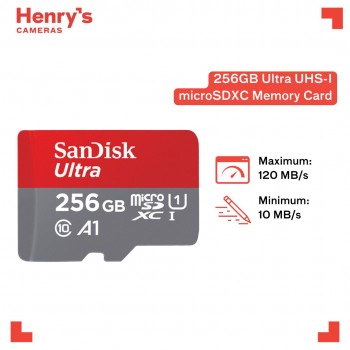 Sandisk Ultra 256GB MicroSDXC UHS-I CARD - 120MB/S U1 A1 - No Adapter Included Sandisk Ultra 256GB MicroSDXC UHS-I CARD - 120MB/S U1 A1 - No Adapter Included