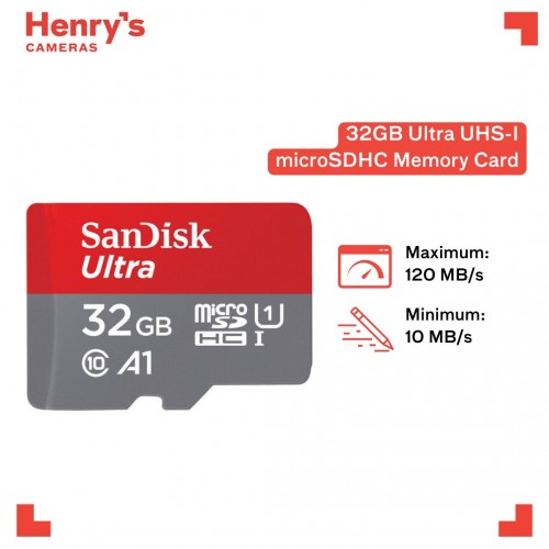 Sandisk Ultra 32GB MicroSD UHS-I CARD - 120MB/S U1 A1 SDSQUA4-032G