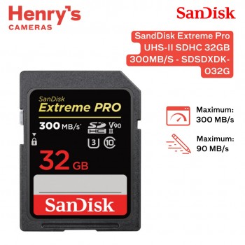 SANDISK EXTREME PRO UHS-II SDHC 32GB 300MB/S - SDSDXDK-032G SANDISK EXTREME PRO UHS-II SDHC 32GB 300MB/S - SDSDXDK-032G