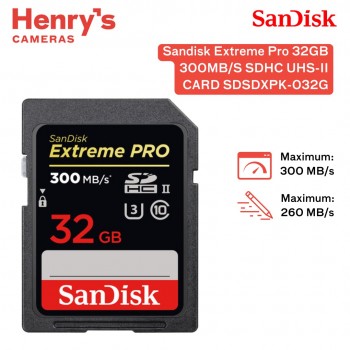 Sandisk Extreme Pro 32GB 300MB/S SDHC UHS-II CARD SDSDXPK-032G Sandisk Extreme Pro 32GB 300MB/S SDHC UHS-II CARD SDSDXPK-032G