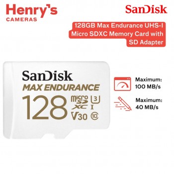 SanDisk 128GB Max Endurance UHS-I Micro SDXC Memory Card with SD Adapter