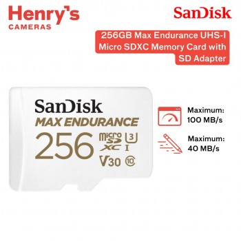 SanDisk 256GB Max Endurance UHS-I Micro SDXC Memory Card with SD Adapter SanDisk 256GB Max Endurance UHS-I Micro SDXC Memory Card with SD Adapter