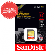 SANDISK EXTREME 64GB 150MB/S SDXC UHS-I CARD SDSDXV6-064G