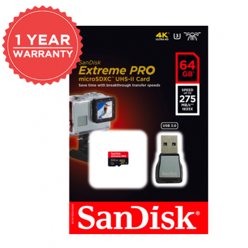 Sandisk Extreme Pro Microsdxc 64g Sdsdqxpj 064g 275mb S U 3 4k Class 10