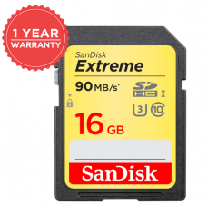 SANDISK EXTREME 16GB SDHC 90 MB/S UHS-I U3 SDSDXNE-016G
