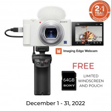 Sony ZV-1 Digital Vlog Camera White with VCT-SGR1 Grip
