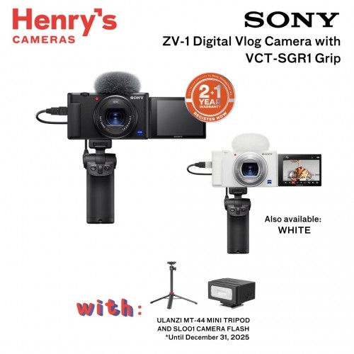 Sony ZV-1 Digital Vlog Camera with VCT-SGR1 Grip Sony ZV-1 Digital Vlog Camera with VCT-SGR1 Grip