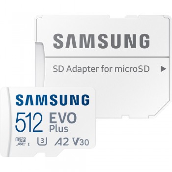 Samsung Evo Plus with Adapter C10 USH-I Micro SDXC 512GB Samsung Evo Plus with Adapter C10 USH-I Micro SDXC 512GB