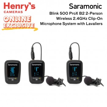 Saramonic Blink500 ProX B2-2Person Digital Camera-Mount Wireless Omni Lavalier Microphone System 3.5mm TRS Saramonic Blink500 ProX B2-2Person Digital Camera-Mount Wireless Omni Lavalier Microphone System 3.5mm TRS