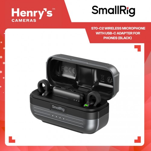 SmallRig S70-C2 Wireless Microphone with USB-C Adapter for Phones (Black)