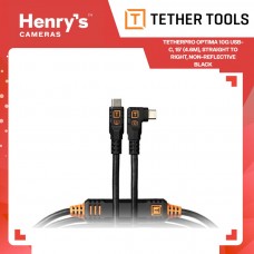 Tetherpro Optima 10G USB-C 15' (4.6M) Straight to Right, Non-Reflective Black