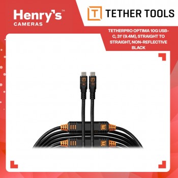 TetherPro Optima 10G USB-C, 31' (9.4m), Straight to Straight, Non-Reflective Black TetherPro Optima 10G USB-C, 31' (9.4m), Straight to Straight, Non-Reflective Black