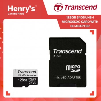 Transcend 128GB 340S UHS-I microSDXC Card with SD Adapter - TS128GUSD340S Transcend 128GB 340S UHS-I microSDXC Card with SD Adapter - TS128GUSD340S