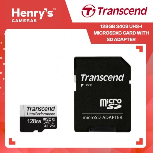 Transcend 128GB 340S UHS-I microSDXC Card with SD Adapter - TS128GUSD340S