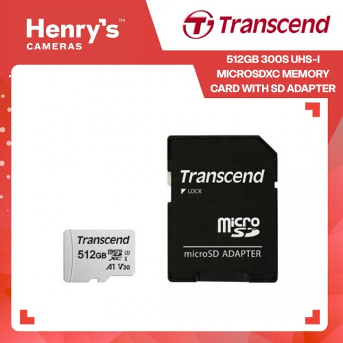 Transcend 512GB 300S UHS-I microSDXC Memory Card with SD Adapter - TS512GUSD300S-A