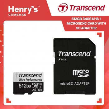 Transcend 512GB 340S UHS-I microSDXC Card with SD Adapter - TS512GUSD340S Transcend 512GB 340S UHS-I microSDXC Card with SD Adapter - TS512GUSD340S