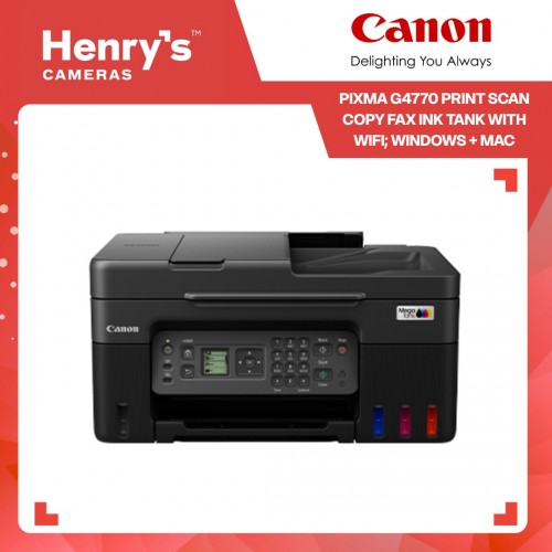 Canon Pixma G4770 Print Scan Copy Fax Ink Tank with WiFI; Windows + Mac