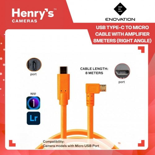 Enovation USB Type-C to Micro Cable with Amplifier 8meters (Right Angle)