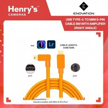 Enovation USB Type-C to Mini 5-Pin Cable 8m with Amplifier (Right Angle)