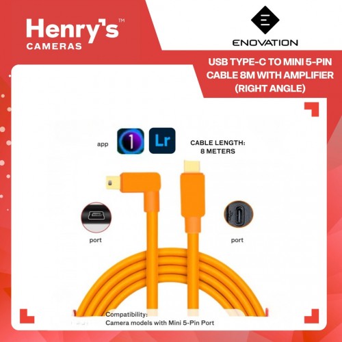 Enovation USB Type-C to Mini 5-Pin Cable 8m with Amplifier (Right Angle)