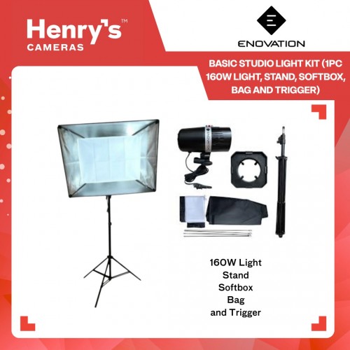 Enovation Basic Studio Light Kit (1pc 160W Light, Stand, Softbox, Bag and Trigger) Enovation Basic Studio Light Kit (1pc 160W Light, Stand, Softbox, Bag and Trigger)