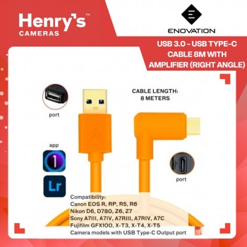 Enovation USB 3.0 - USB Type-C Cable 8M With Amplifier (Right Angle)