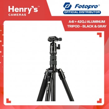 Fotopro A4i + 42QJ Aluminum Tripod - Black & Gray Fotopro A4i + 42QJ Aluminum Tripod - Black & Gray