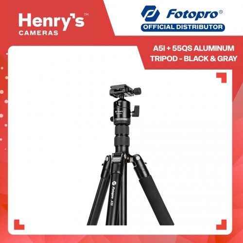 Fotopro A5i + 55QS Aluminum Tripod - Black & Gray