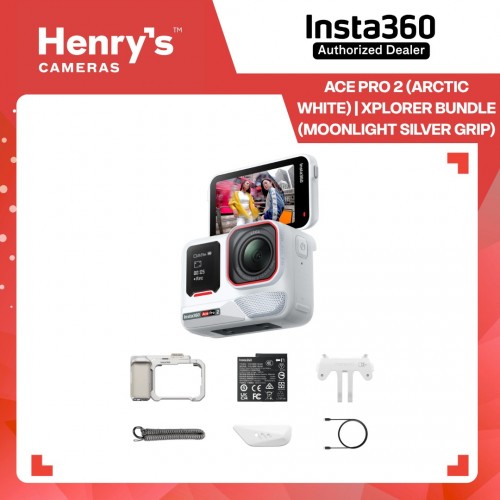 Insta360 Ace Pro 2 (Arctic White) | Xplorer Bundle (Moonlight Silver Grip)