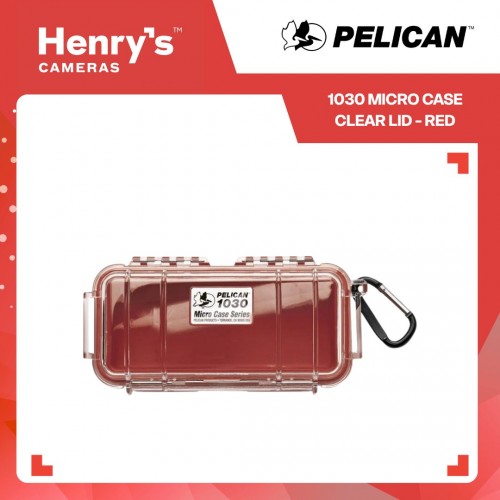 Pelican 1030 Micro Case Clear Lid - Red Pelican 1030 Micro Case Clear Lid - Red