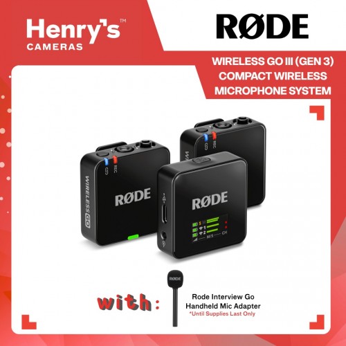 Rode Wireless GO III (Gen 3) Compact Wireless Microphone System Rode Wireless GO III (Gen 3) Compact Wireless Microphone System