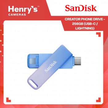 SanDisk Creator Phone Drive - 256GB (USB-C / Lightning) SanDisk Creator Phone Drive - 256GB (USB-C / Lightning)