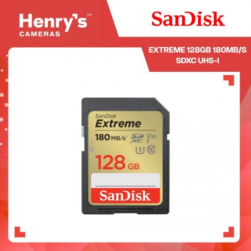 Sandisk Extreme 128GB 180MB/S SDXC UHS-I - SDSDXVA-128G-GNCIN