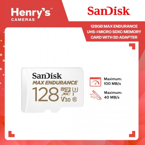 SanDisk 128GB Max Endurance UHS-I Micro SDXC Memory Card with SD Adapter