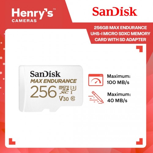 SanDisk 256GB Max Endurance UHS-I Micro SDXC Memory Card with SD Adapter
