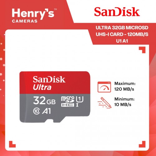 Sandisk Ultra 32GB MicroSD UHS-I Card - 120MB/S U1 A1 SDSQUA4-032G Sandisk Ultra 32GB MicroSD UHS-I Card - 120MB/S U1 A1 SDSQUA4-032G