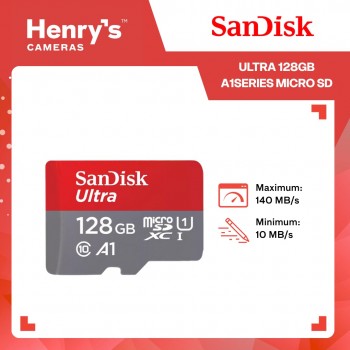 SanDisk Ultra 128GB A1Series micro SD (SDSQUAB-128G-GN6MN), Up to 140MB/s, Class10 U1 A1