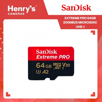 Sandisk Extreme Pro 64GB 200MB/S MicroSDXC UHS-I - SDSQXCU-064G-GN6MA