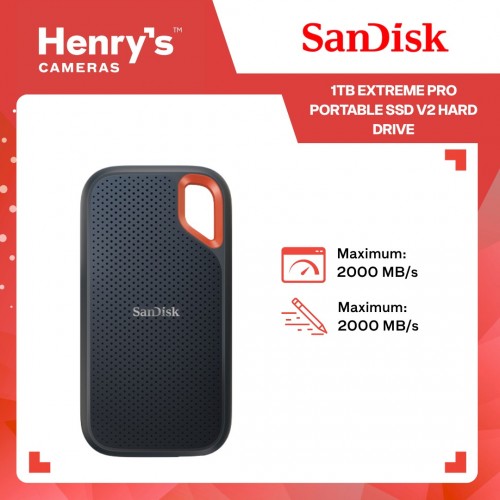 Sandisk 1TB Extreme Pro Portable SSD V2 Hard Drive SDSSDE81