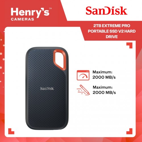 Sandisk 2TB Extreme Pro Portable SSD V2 Hard Drive SDSSDE81