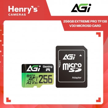 AGI 256GB Extreme Pro TF138 V30 MicroSD Card