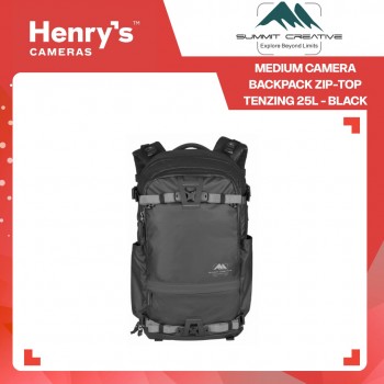 Summit Creative Medium Camera Backpack Zip-Top Tenzing 25L - Black Summit Creative Medium Camera Backpack Zip-Top Tenzing 25L - Black