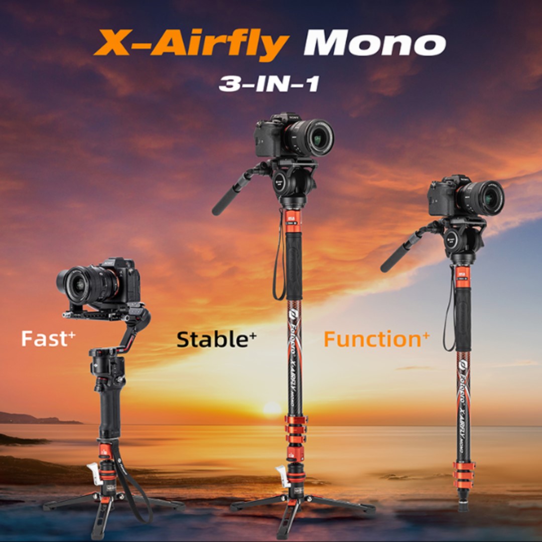 Fotopro 163cm Carbon Fiber Camera Tripod With Monopod - View #4